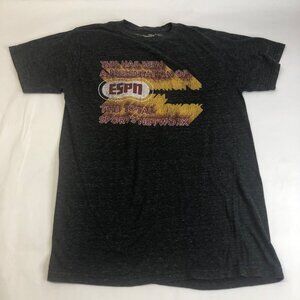 ESPN Vintage Graphic Gray Short Sleeve Shirt Victory Brand Sz Medium Made in USA